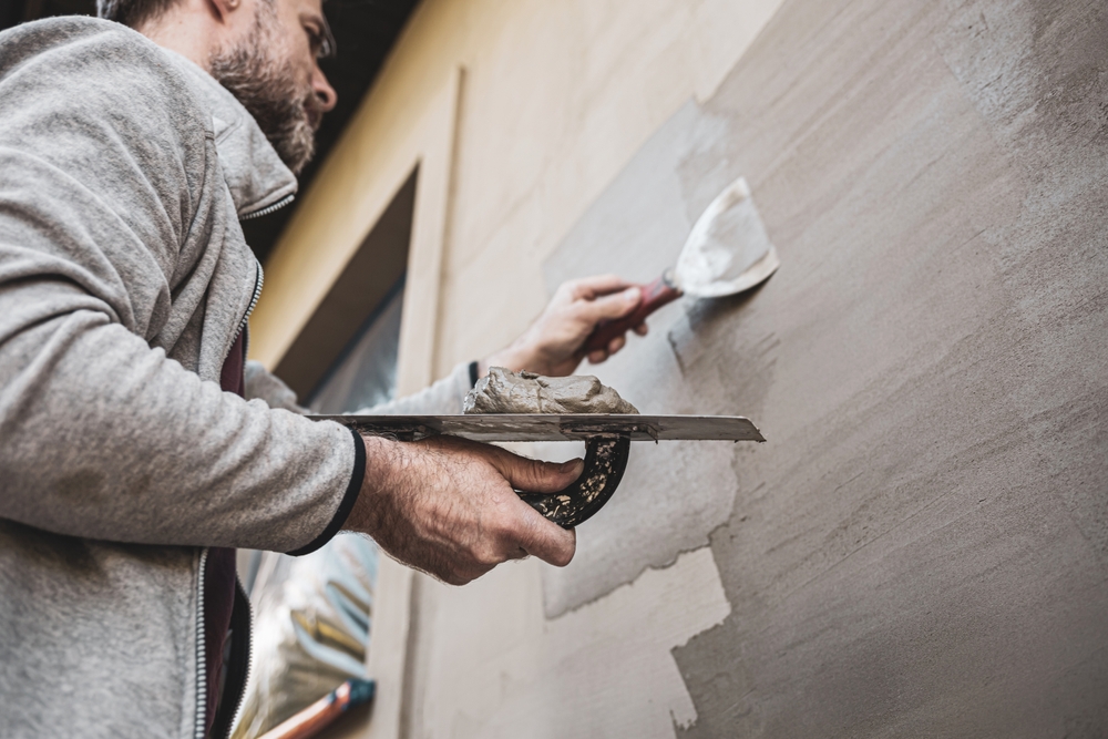Renovation,Of,The,Building,Facade, ,Construction,Industry.,Worker,Man